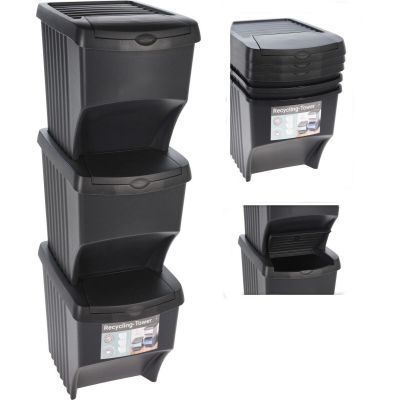 4. GARBAGE BINS 22 L SET 3 PCS ANTHRACITE