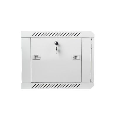 7. Lanberg WF01-6406-10S single-section lockable cabinet (6U; 368mm / 600mm / 450mm; wall-mounted; Glass; 19''; gray)