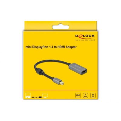2. DeLOCK 66570 Adapter Cable 0.2m Mini DisplayPort HDMI Type A (Standard) Black, Gray