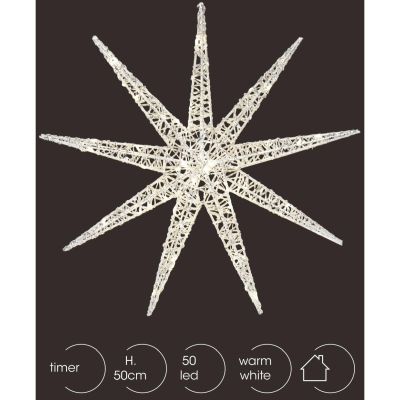 18. SNOWFLAKE DECORATIVE HANGING 50LED SILVER