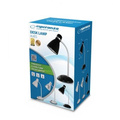 3. ESPERANZA DESK LAMP E27 ALKES SILVER ELD113S