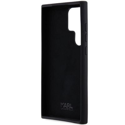 7. Karl Lagerfeld Silicone Karl&Choupette Metal Pin case for Samsung Galaxy S24 Ultra - black