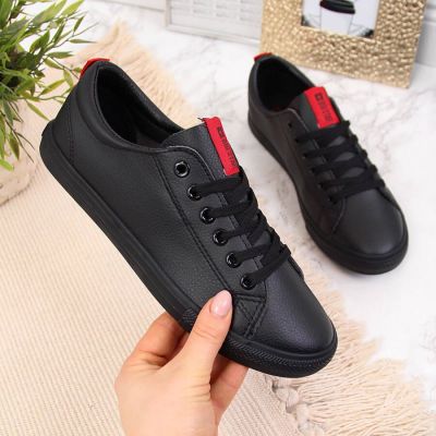 Big Star W DD274687 black eco-leather low-top sneakers 