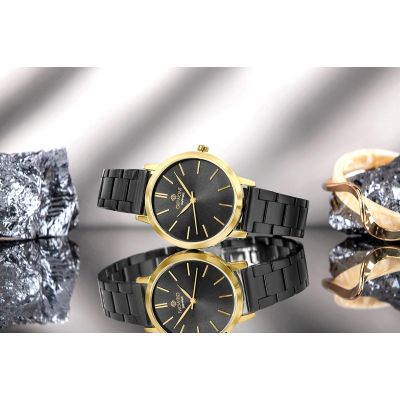 7. Giewont Sapphire Gold Black Women's Watch GW2360-B4