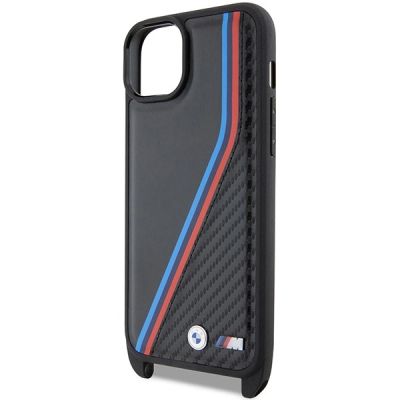 5. BMW M Edition Carbon Tricolor Lines & Strap case for iPhone 15 / 14 / 13 - black