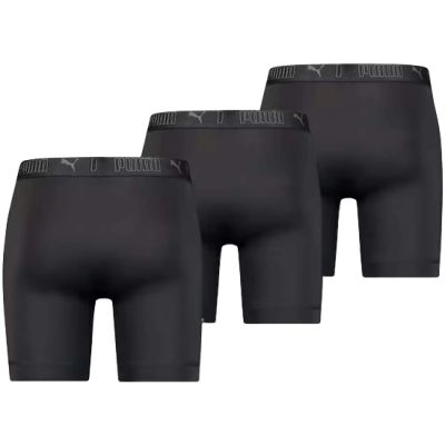 2. Puma Men's Boxer Briefs Long 3-Pack Black Comfortable