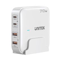 UNITEK GAN DESK CHARGER 70W 2XUSB-A 2XUSB-C WHITE