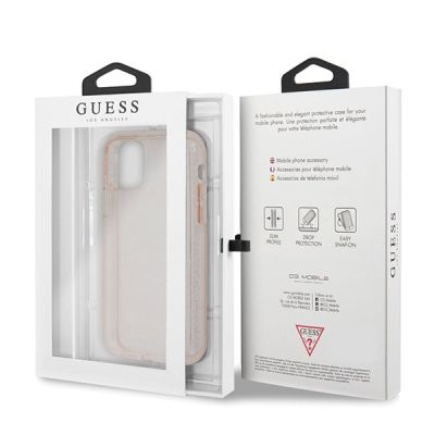 7. Guess GUHCN65PCGLPI iPhone 11 Pro Max pink/pink hard case Glitter