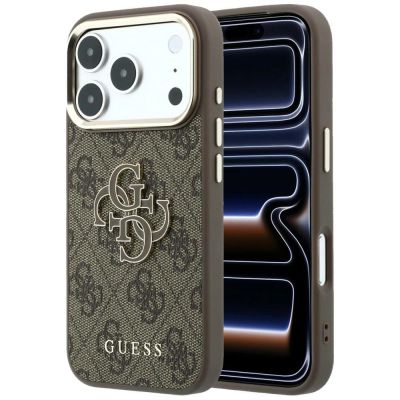 Guess 4G & Big Resin Logo Case for iPhone 17 Pro / 18 Pro - Brown