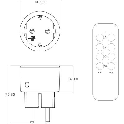 6. Entac ES-3S-RC Power Plug Adapter White
