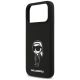6. Karl Lagerfeld Silicone Karl Sketch & Logo MagSafe Case for iPhone 17 Pro Max - Black