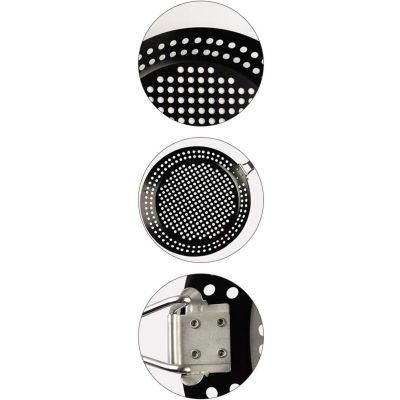 15. Grilling pan with foldable handle, non-stick, black