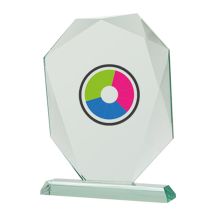 Glass trophy with LuxorJet color print and case