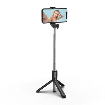4. Selfie stick WHS1Y telescopic tripod 1m with phone holder - black
