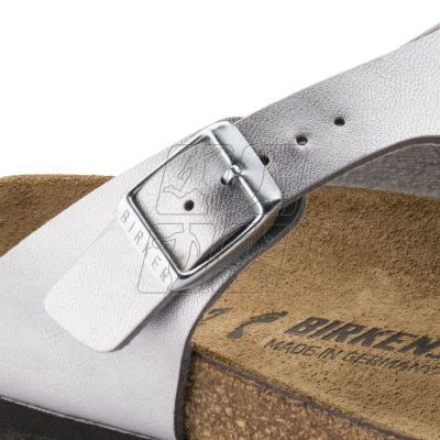 4. Birkenstock Gizeh Birko-Flor silver regular wide women's flip-flops (0043851)