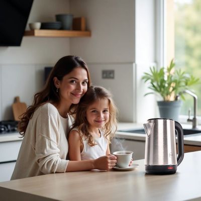 22. ELDOM CORDLESS KETTLE CS30 ACERO 20 L STEEL 1850-2200W TILTING LID, HOT PLATE, SWIVEL BASE