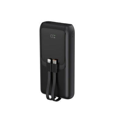 2. GEMBIRD POWERBANK 20000mAh, 20W FAST CHARGING, LCD DISPLAY, INTEGRATED CABLES, BLACK