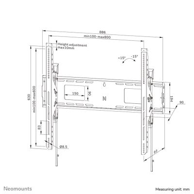 16. Neomounts WL35-750BL18 TV mount 2.49 m (98") Black