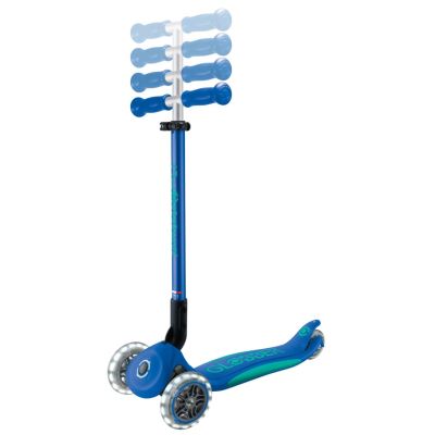9. Globber Primo Foldable Plus Lights Kids Classic Scooter Blue, Navy (Navy)