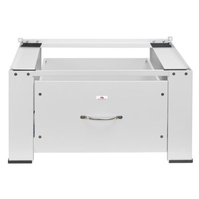2. Maclean Washer/Dryer Stand with Drawer, Max Load 150kg, White, MC-117 W
