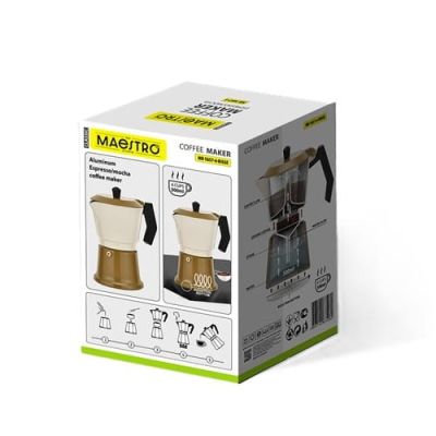 4. Aluminum coffee maker MR-1657-6-BEIGE MAESTRO