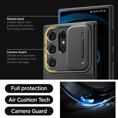 8. Spigen Optik Armor Case for Samsung Galaxy S24 Ultra - Black