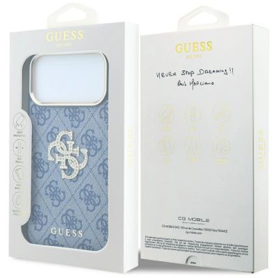8. Guess 4G & Big Strass Logo Case for iPhone 18 Pro Max / 17 Pro Max - Blue
