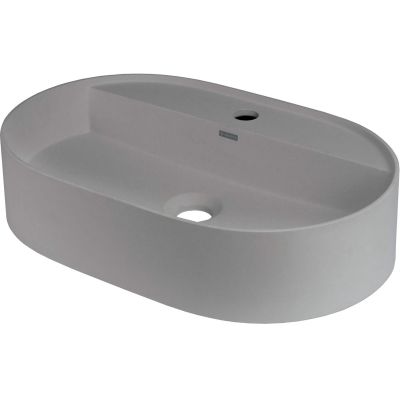 Granite countertop washbasin with island tap - oval