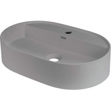 Granite countertop washbasin with island tap - oval