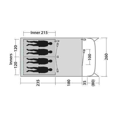 3. Outwell Durango 4 4-person Green Tunnel Tent