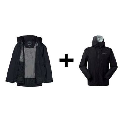 Berghaus Deluge Pro 3.0 Jacket Size M Black + Berghaus Hillwalker IA Shell Jacket Size M Black