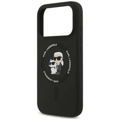 6. Karl Lagerfeld Silicone Karl&Choupette Ring MagSafe Case for iPhone 18 Pro Max / 17 Pro Max – black