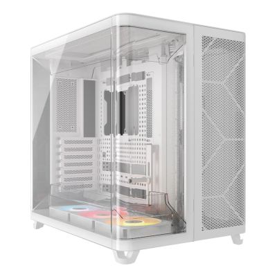Corsair AIR 5400 RS-R ARGB PC-Case, Midi Tower, Tempered Glass, RGB - White, 2x 120mm Fans Included