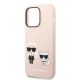 6. Karl Lagerfeld KLHMP14LSSKCI iPhone 14 Pro 6.1 "hardcase light pink / light pink Silicone Karl & Choupette Magsafe