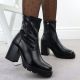 6. Black Women's Block Heel Ankle Boots Potocki 12419
