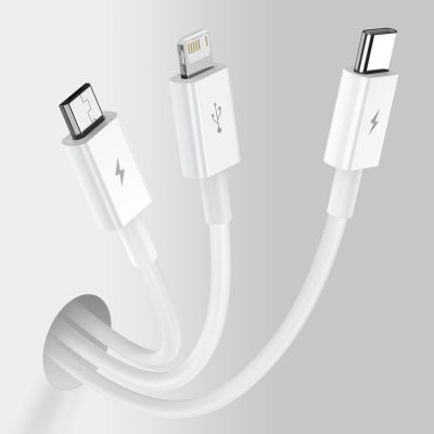 11. Baseus Superior 3in1 USB Cable - Lightning / USB Type C / Micro USB 3.5 A 1.5 m White (CAMLTYS-02)