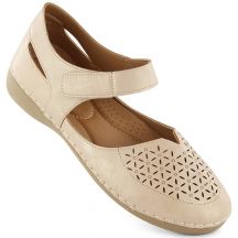 Comfortable openwork sandals eVento W EVE445, beige