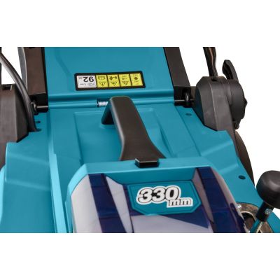 27. Makita DLM330RT Battery-Powered Push Lawn Mower, Black, Blue