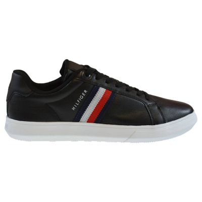 Tommy Hilfiger Essential Leather Cupsole Men's Shoes Black - FM0FM03424-BDS