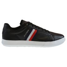 Tommy Hilfiger Essential Leather Cupsole Men's Shoes Black - FM0FM03424-BDS