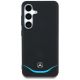 3. Mercedes Leather Contrasted Blue Horizontal Curve MagSafe Case for Samsung Galaxy S25 - Black