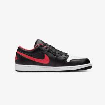 Air Jordan 1 LOW Black/Fire Red/White sports shoes - 553558-063