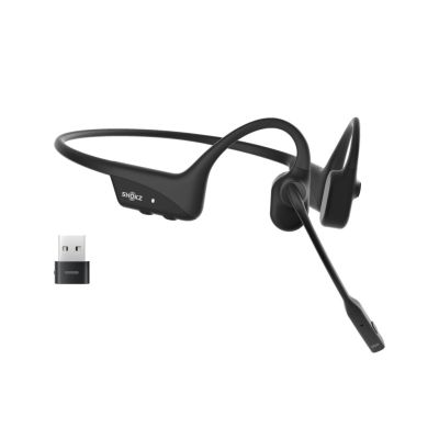 Shokz OpenComm2 USB-C Wireless Bone Conduction Headphones + USB-C Adapter Black