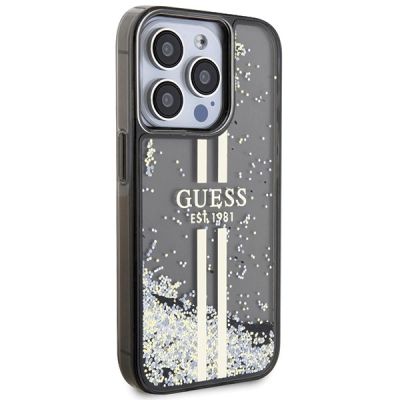 4. Guess Liquid Glitter Gold Stripes case for iPhone 15 Pro - black