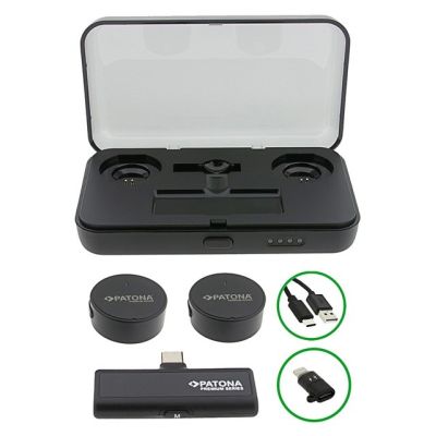 PATONA Premium Professional Lavalier Microphone Set PTS-I91S with Charging Case