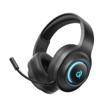 QCY Heroad V200 Tri-Mode Gaming Headphones with 7.1 Sound, 240h Battery, and Detachable Microphone - Black