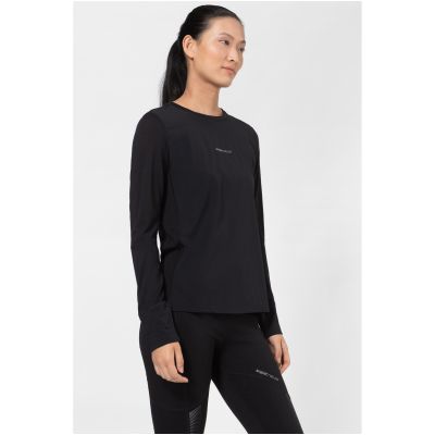 Women's SUPER.NATURAL Windbreaker LS Long-Sleeve Shirt, Black