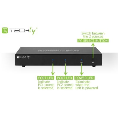 7. TECHLY KVM SWITCH DISPLAYPORT/USB 2X1 DUAL HE