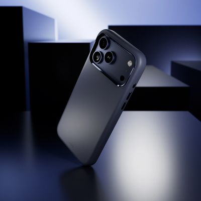 7. Puro Icon Mag Pro Liquid Silicone Case for iPhone 17 Pro, MagSafe Compatible, with Camera Protection and Aluminum Buttons - Dark Blue