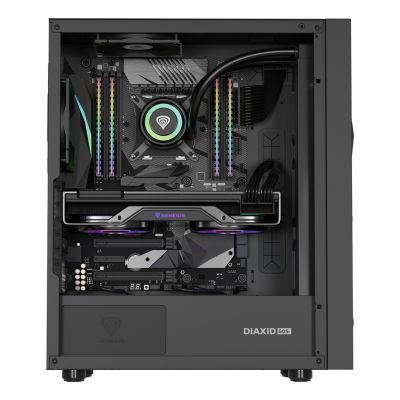 14. NATEC GENESIS DIAXID 605F MIDI TOWER USB-C GAMING CASE WITH WINDOW BLACK